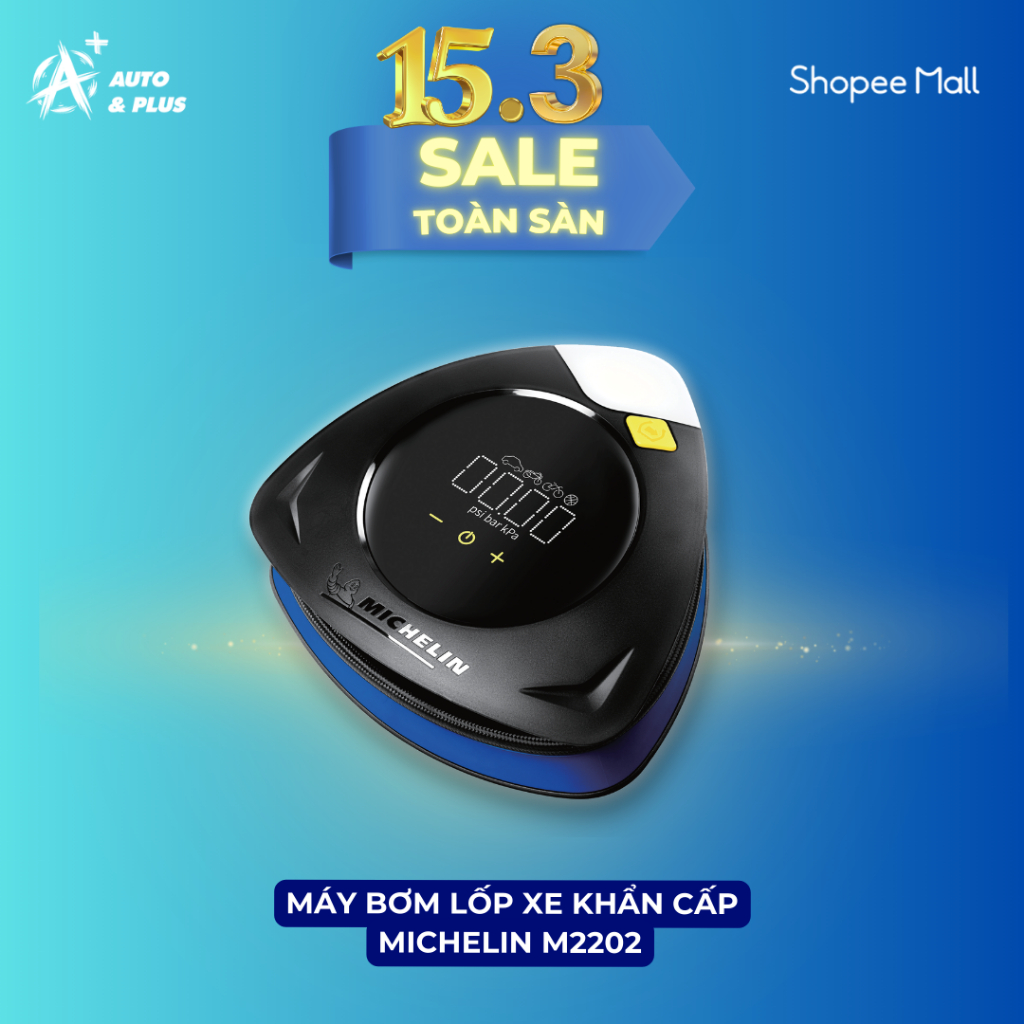 Michelin - Máy bơm lốp xe khẩn cấp Michelin 2202 12V - tự động ngắt - 144w - Auto&Plus