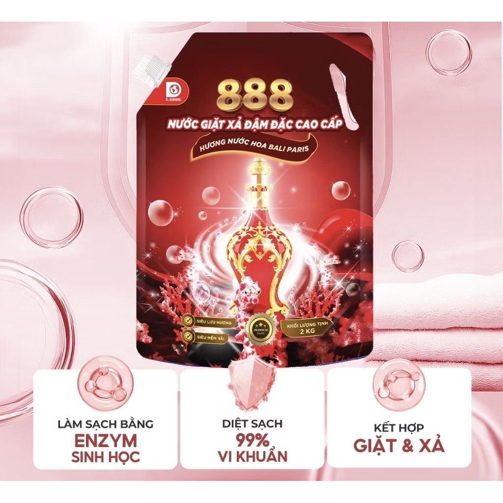 NƯỚC GIẶT XẢ 3 IN1 888 - DSHINING - HƯƠNG NƯỚC HOA BALI PARIS