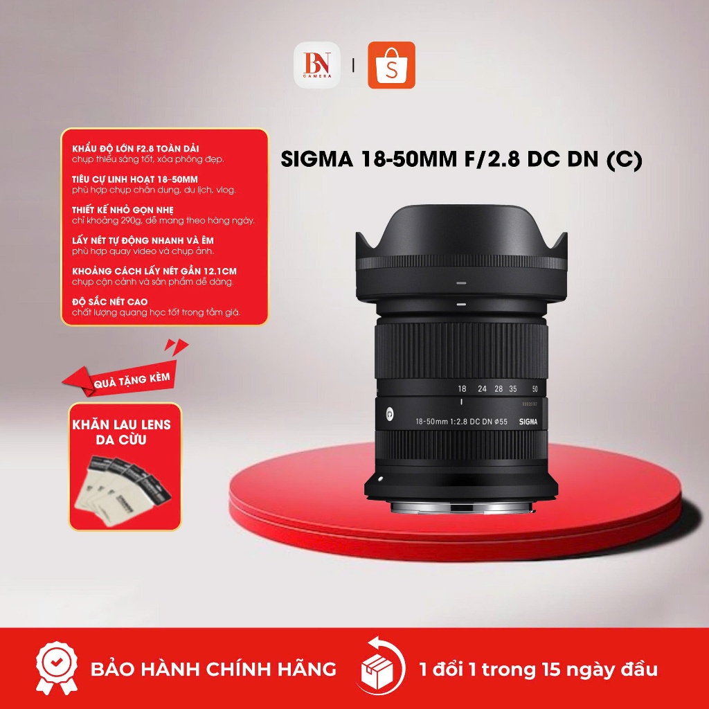 Ống kính Sigma 18-50mm F2.8 DC DN (C) Chính Hãng. Bảo hành 24 tháng. Sigma 18-50, 18-50mm f2.8.