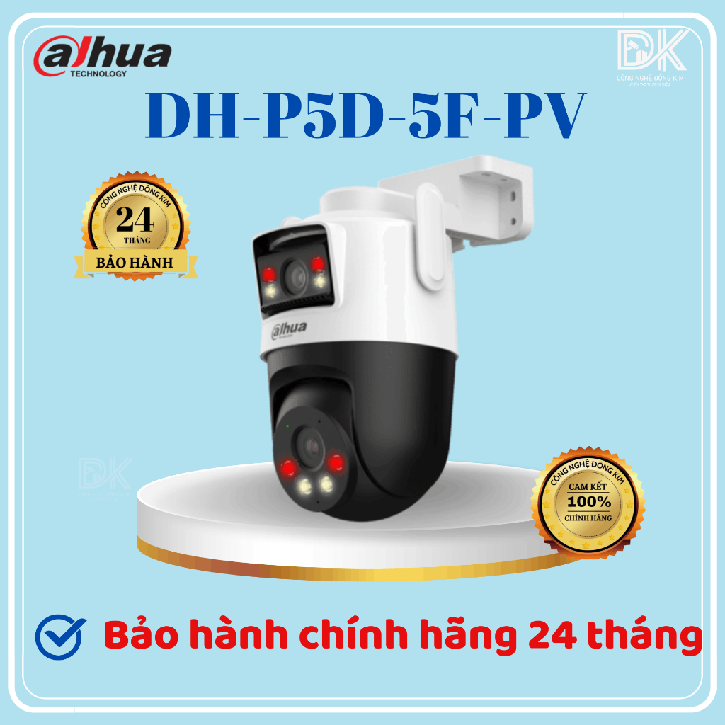 Camera IP PT Wifi 5MP+5MP DAHUA DH-P5D-5F-PV ống kính kép Chính hãng