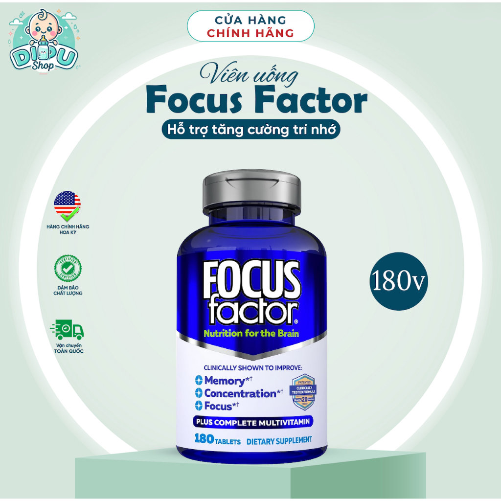 Viên uống Focus Factor Nutrition for the Brain 180 viên của Mỹ