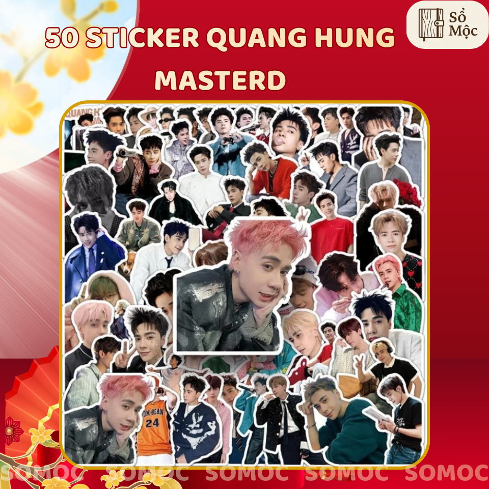 50 sticker Quang Hung MasterD Miếng Dán DIY Laptop Điện Thoại Hành Lý Nhật Ký Chống Nước