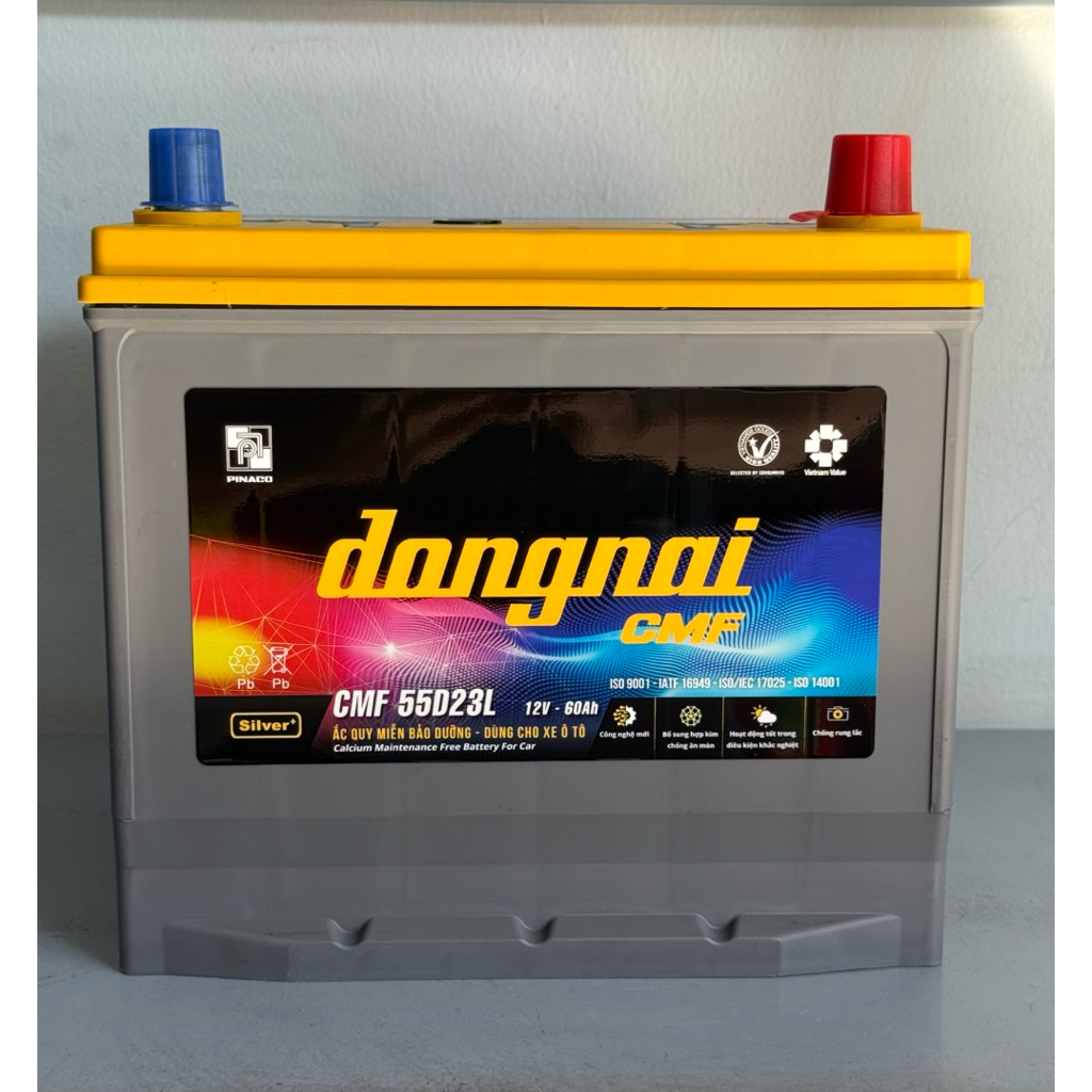 Bình ắc quy 12v miễn bảo dưỡng đồng nai CMF 55D23L (12V-60AH)