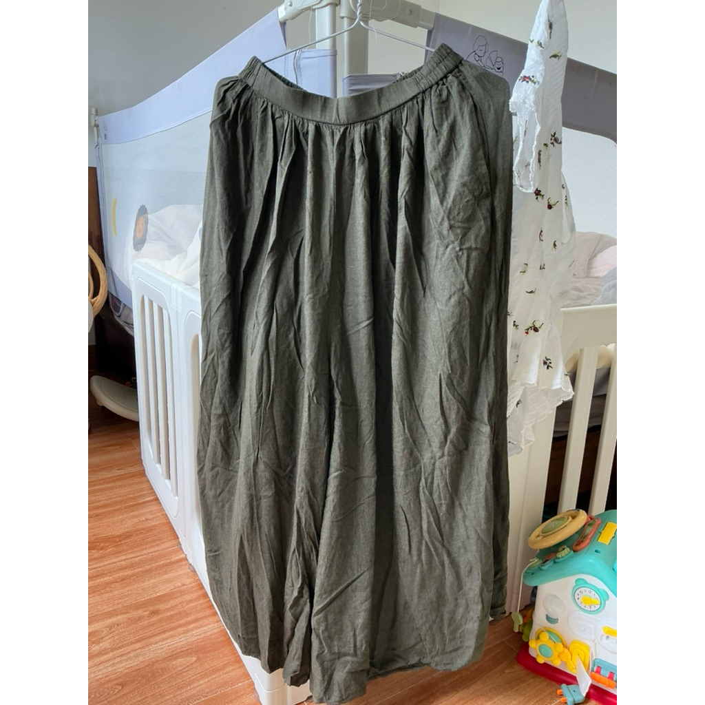 Thanh lý quần ống rộng Uniqlo Auth vải rayon siêu mát