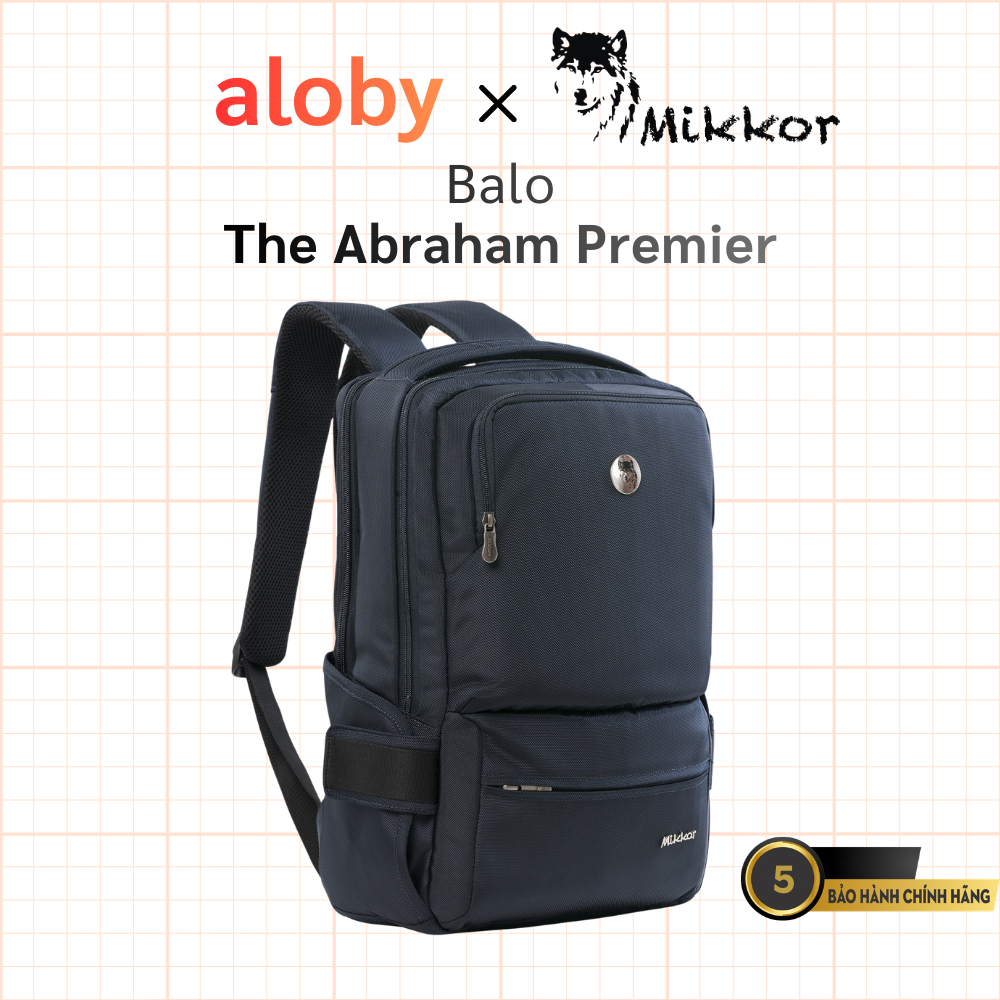 [BH 5 NĂM] Balo Mikkor The Abraham Premier, Đệm EVA Siêu Êm, Vải 1260D Chống Thấm, Laptop 15.6"/Mac 