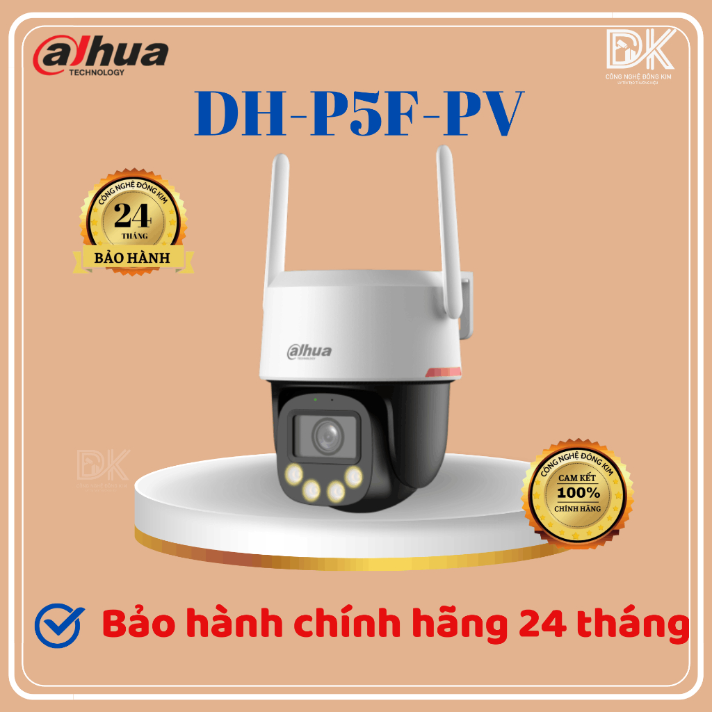 Camera IP 5MP DAHUA DH-P5F-PV ngoài trời có màu ban đêm Chính hãng