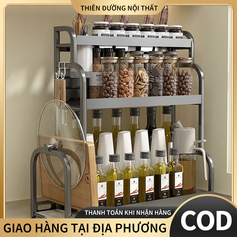 Kệ đựng gia vị nhà bếp Kệ gia vị inox để bát đũa dao thớt Kệ để gia vị nhà bếp Kệ hũ gia vị Giá đựng