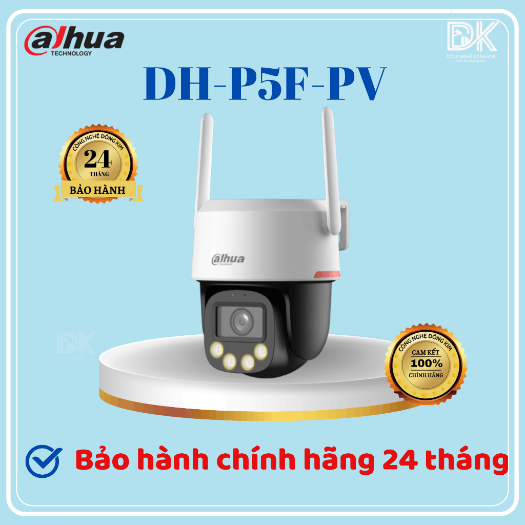 Camera IP 5MP DAHUA DH-P5F-PV ngoài trời có màu ban đêm Chính hãng