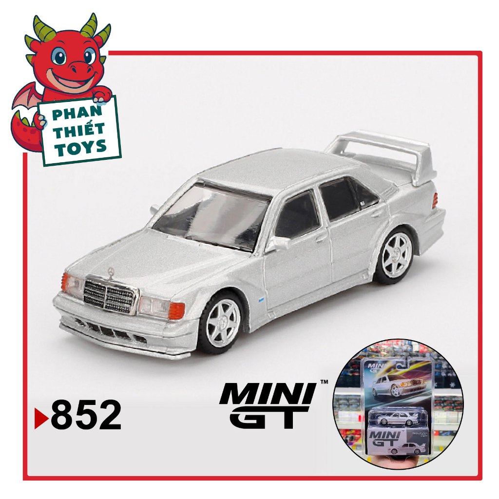 Mô hình xe Mercedes-Benz 190E 2.5-16 Evolution II Astral Silver tỉ lệ 1:64 MiniGT MGT00852