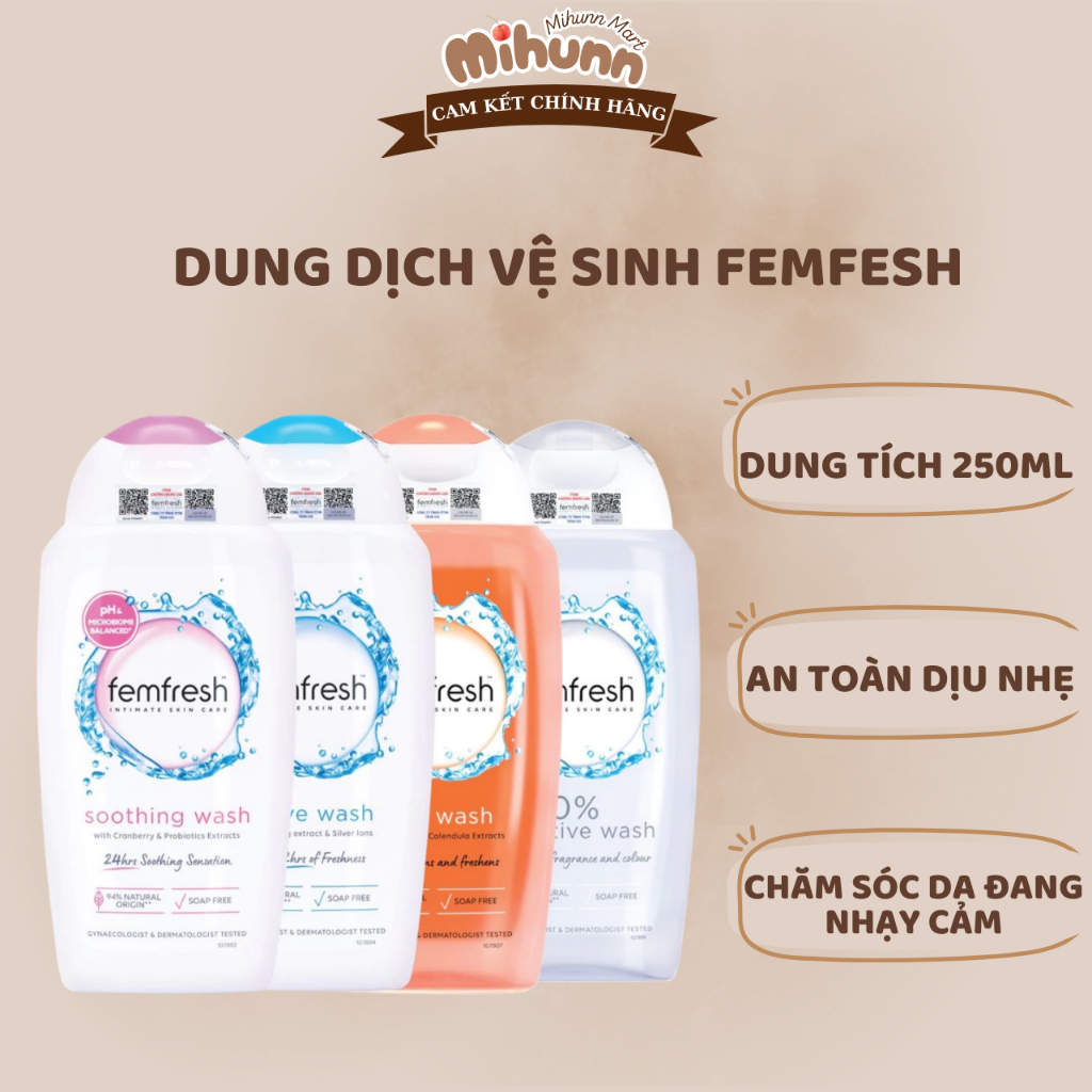 Dung Dịch Vệ Sinh Phụ Nữ Cao Cấp Femfresh 250ML Anh Quốc UK - MIHUN MART
