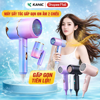 Máy Sấy Tóc Gấp Gọn 2 Chiều Nóng Lạnh KANIC Công Suất Lớn 1600W Nhanh Khô 3 Chế Độ Sấy Đa Năng Tạo Kiểu Chuẩn Salon