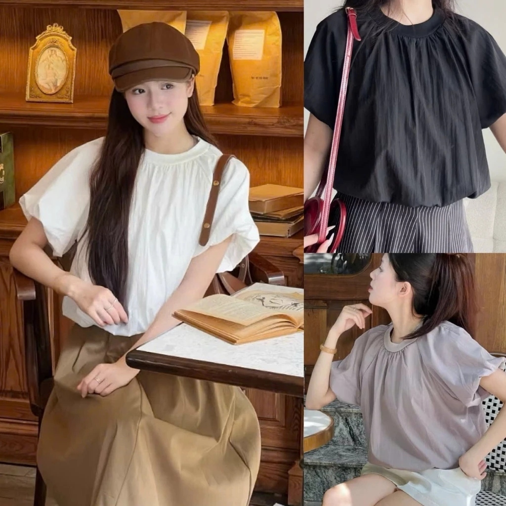 Áo kiểu dáng bồng cổ chun Miho House