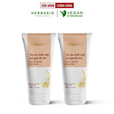 COMBO 2 Tẩy da chết mặt hạt gạo & mơ Herbario 160ml