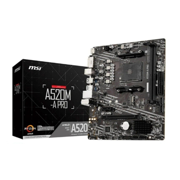 Bo mạch chủ MSI A520M-A PRO (AMD A520/ Socket AM4/ M-ATX/ 2 khe ram/ DDR4)