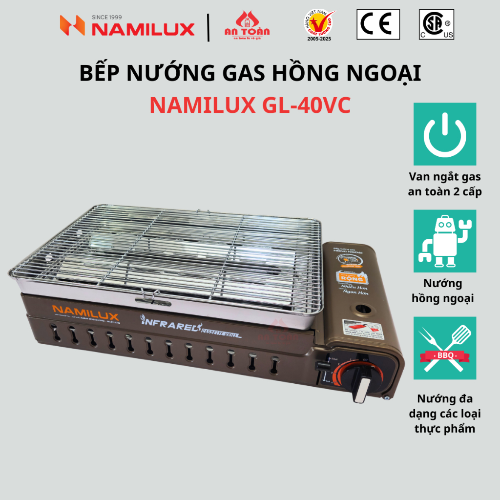 Bếp nướng hồng ngoại cỡ lớn đa năng Namilux GL-40VC (GM2220PS) - HÀNG CHÍNH HÃNG Bảo hành 06 tháng