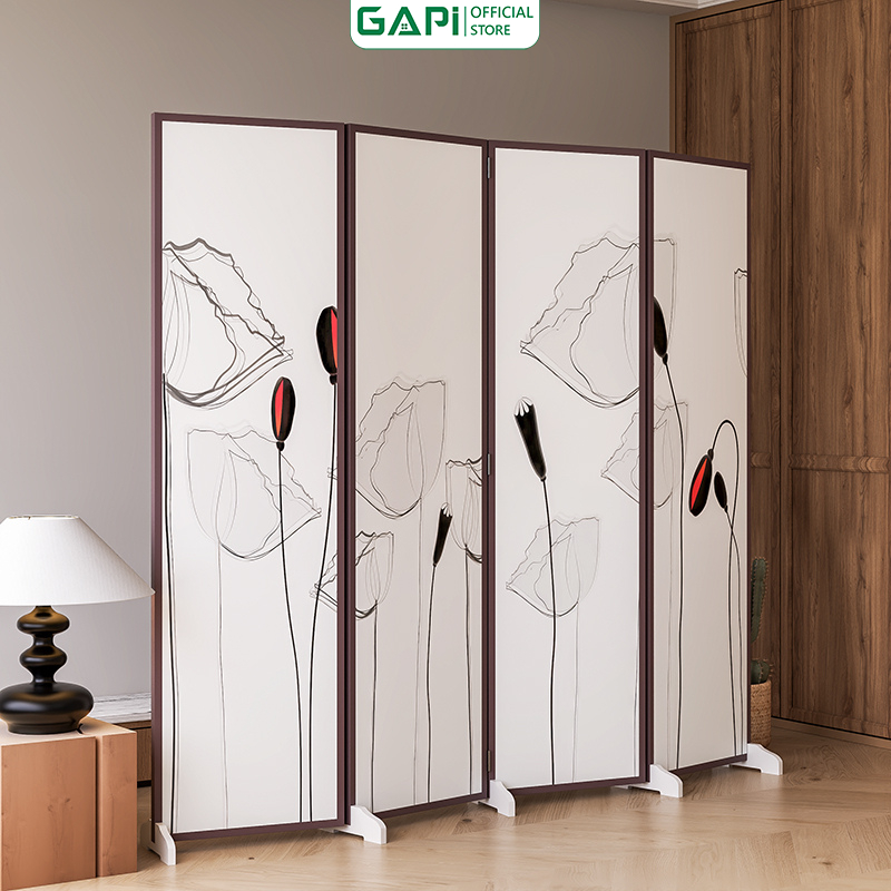 Bình phong in phong thuỷ bình phong khung gỗ in trên vải canvas - GP392