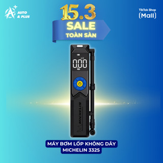 Michelin - Máy bơm ô tô Michelin 3325 tự động ngắt đo áp suất lốp đèn led - 3325 - Auto&Plus