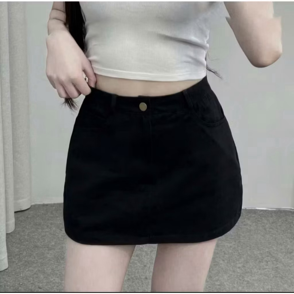 (ẢNH OLDSCHOOL) Chân váy KAKI MỀM dáng ngắn chữ A kèm quần trong cho nữ m506 | BigBuy360 - bigbuy360.vn