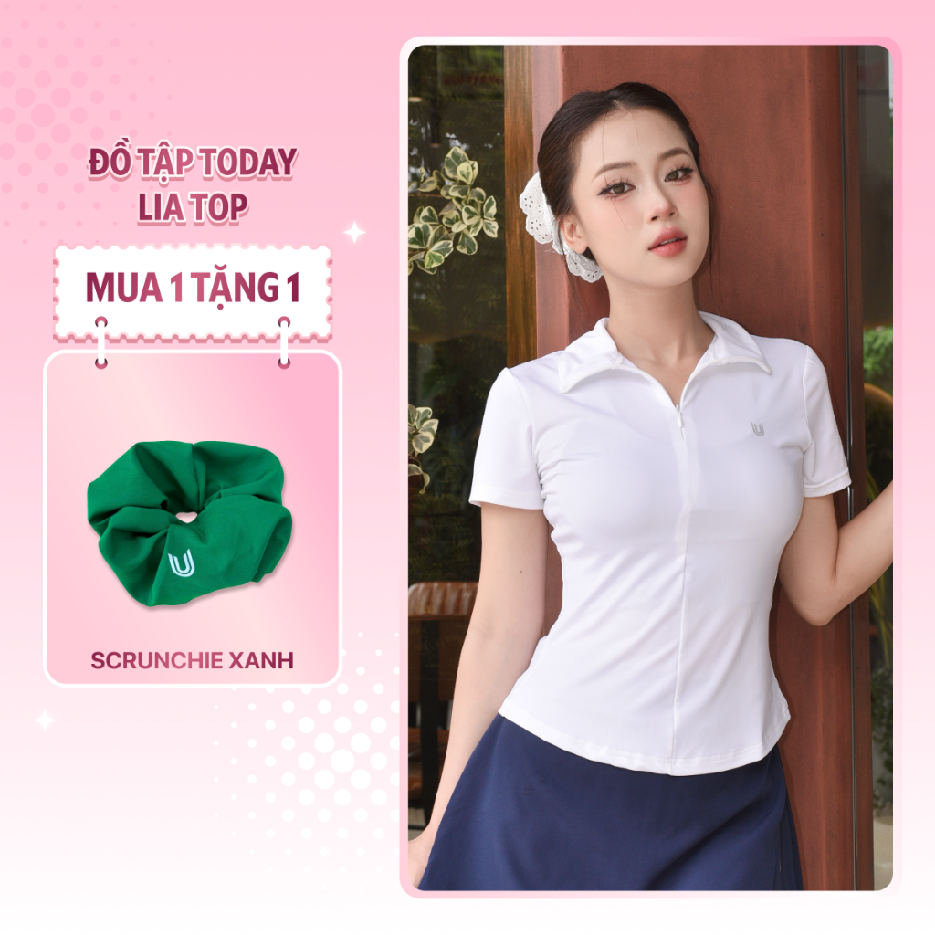[TẶNG 1 SCRUNCHIE] Áo thể thao cổ polo nữ Lia Top mặc tập gym yoga, chất liệu thoáng mát, thấm hút m