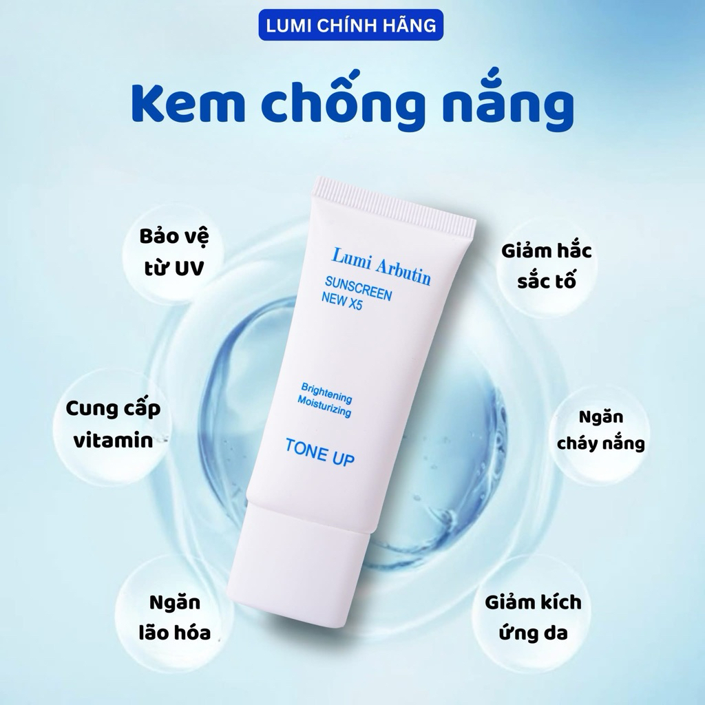 Kem Chống Nắng Lumi Arbutin Tone Up – Bảo Vệ Da, Dưỡng Ẩm Và Nâng Tông Nhẹ