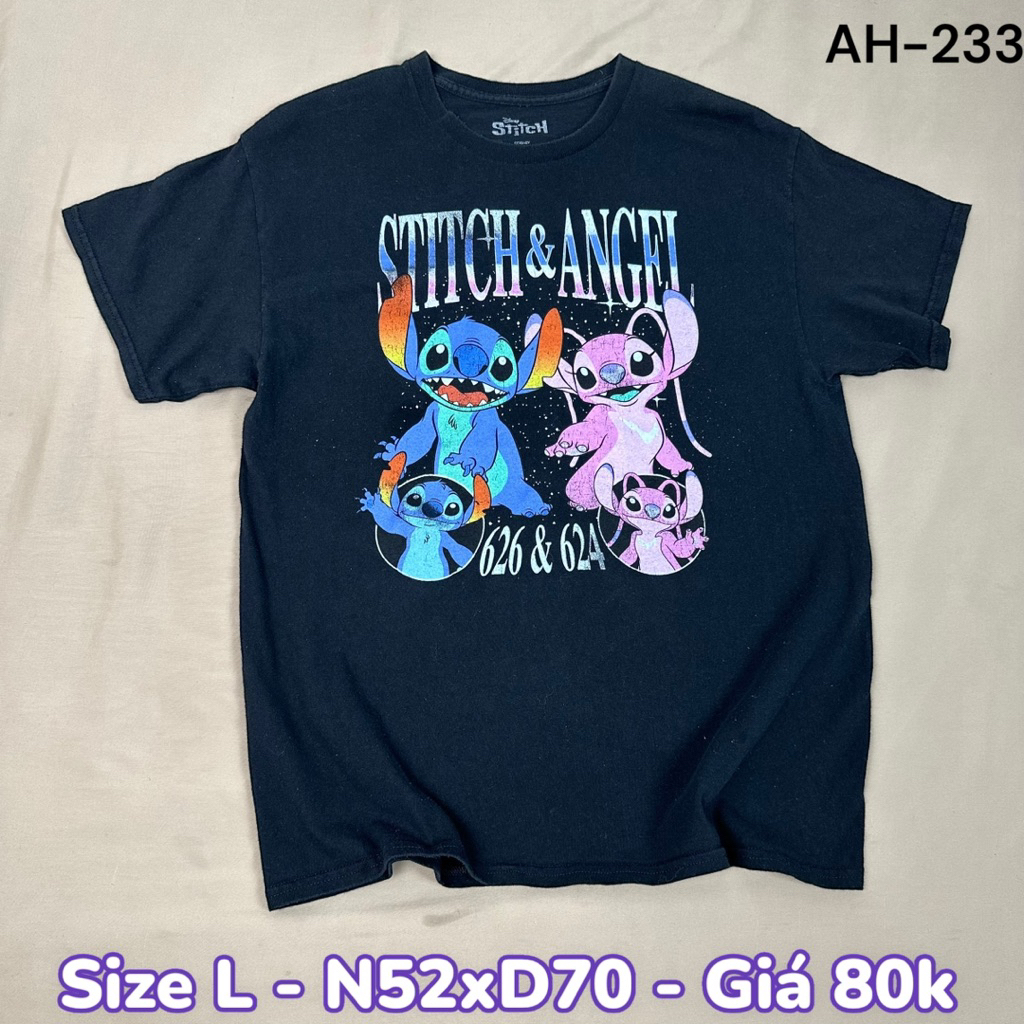 Size L (52x70) – Áo Thun Stitch & Angel Disney Graphic Tee