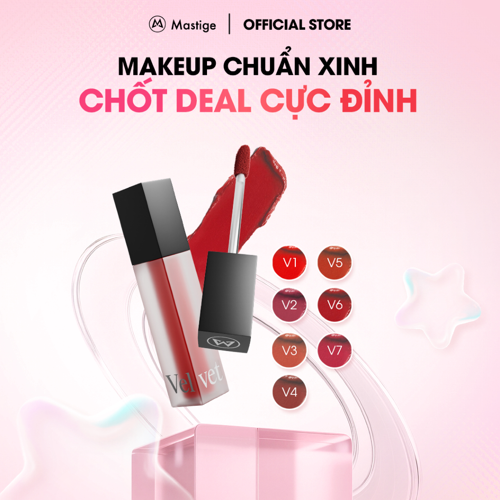 Son kem lì lâu trôi Mastige Velvet Tint - Mềm mịn, không lộ vân môi, dưỡng ẩm, thuần chay 4.5ml