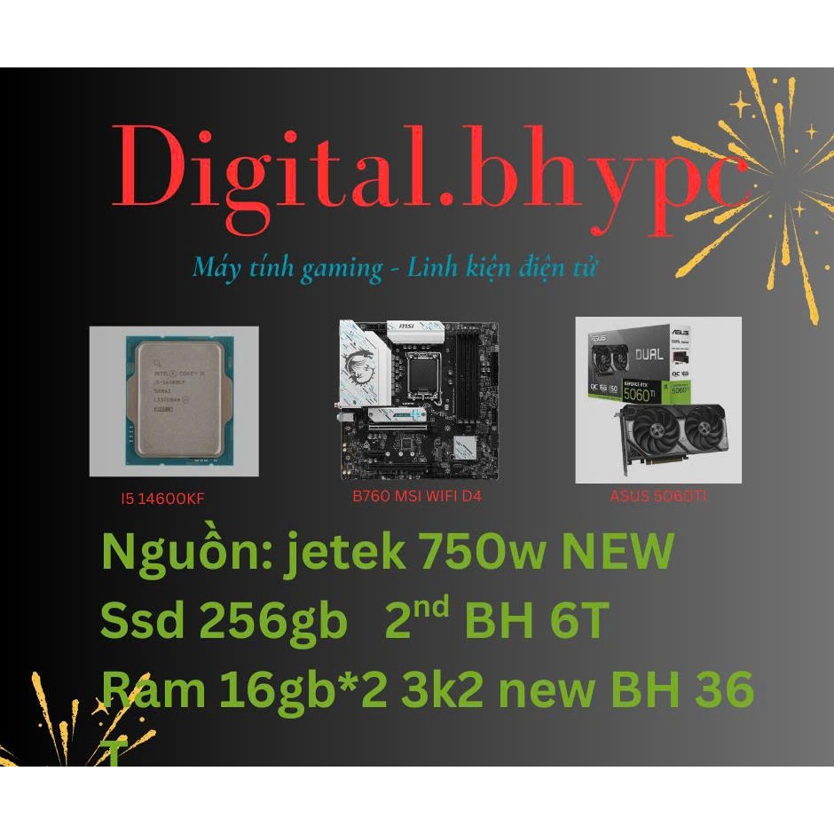 CH2: Bộ PC FPS cao 14600kf+ 32gb+5060ti