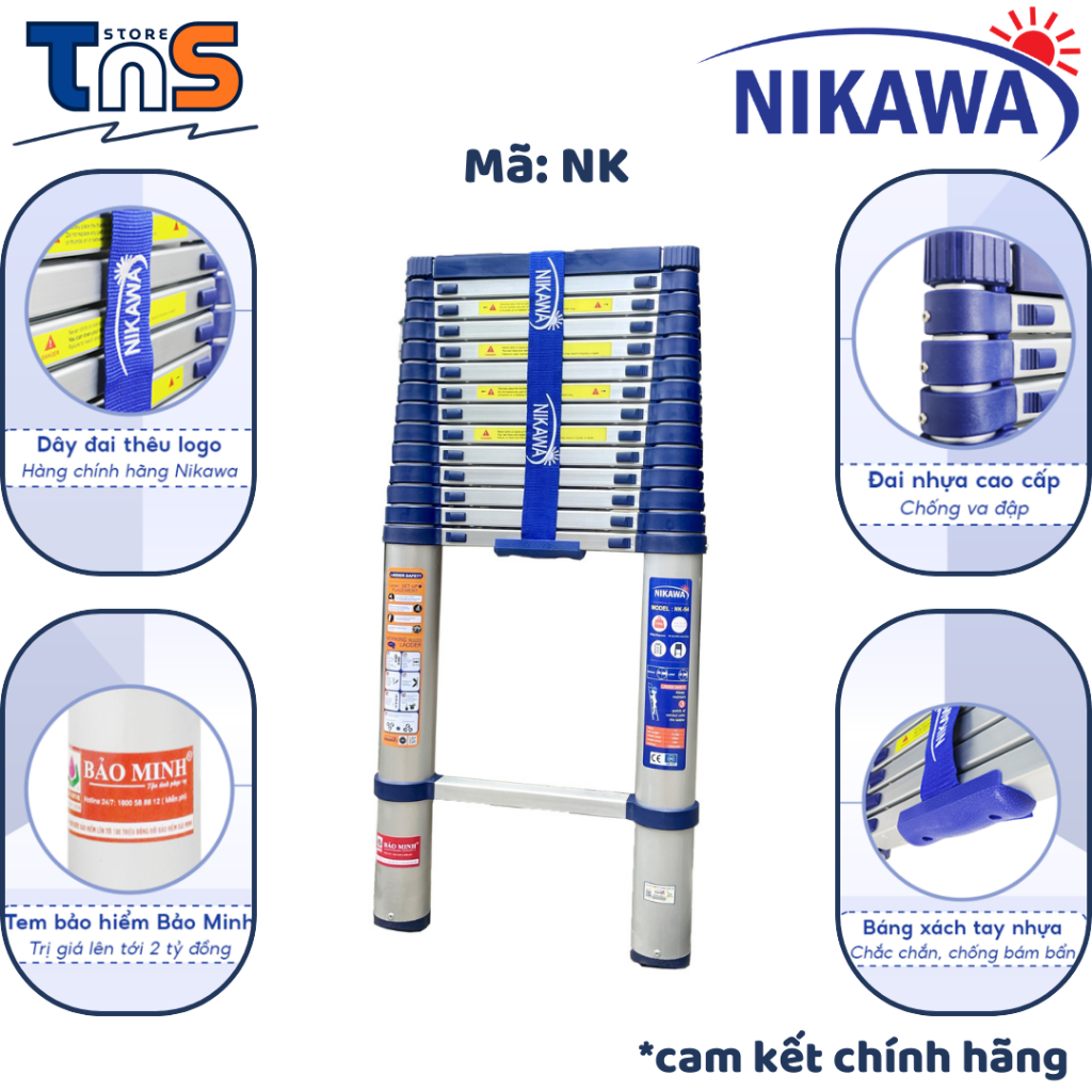 Thang nhôm rút NIKAWA Nhật bản NK60, NK54, NK50, NK48, NK44, NK38, NK32 chính hãng