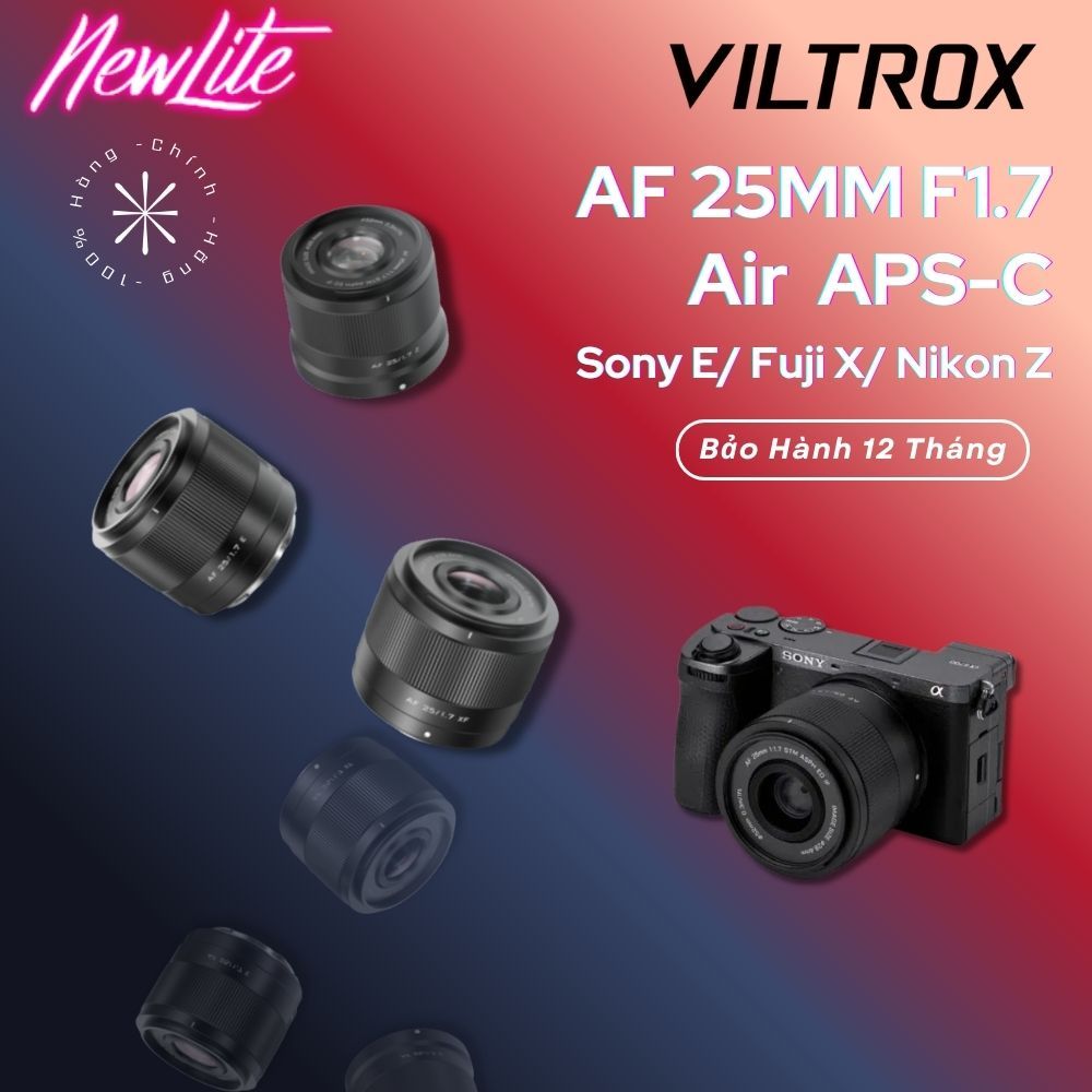 VILTROX AF 25MM F1.7 Air  APS-C For Sony E / Fuji X / Nikon Z Mount - Hàng Chính Hãng
