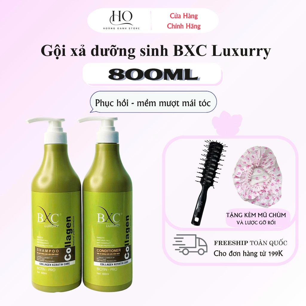 Dầu Gội - Dầu Xả Dưỡng Sinh BXC Luxury Mềm Mượt 800ml