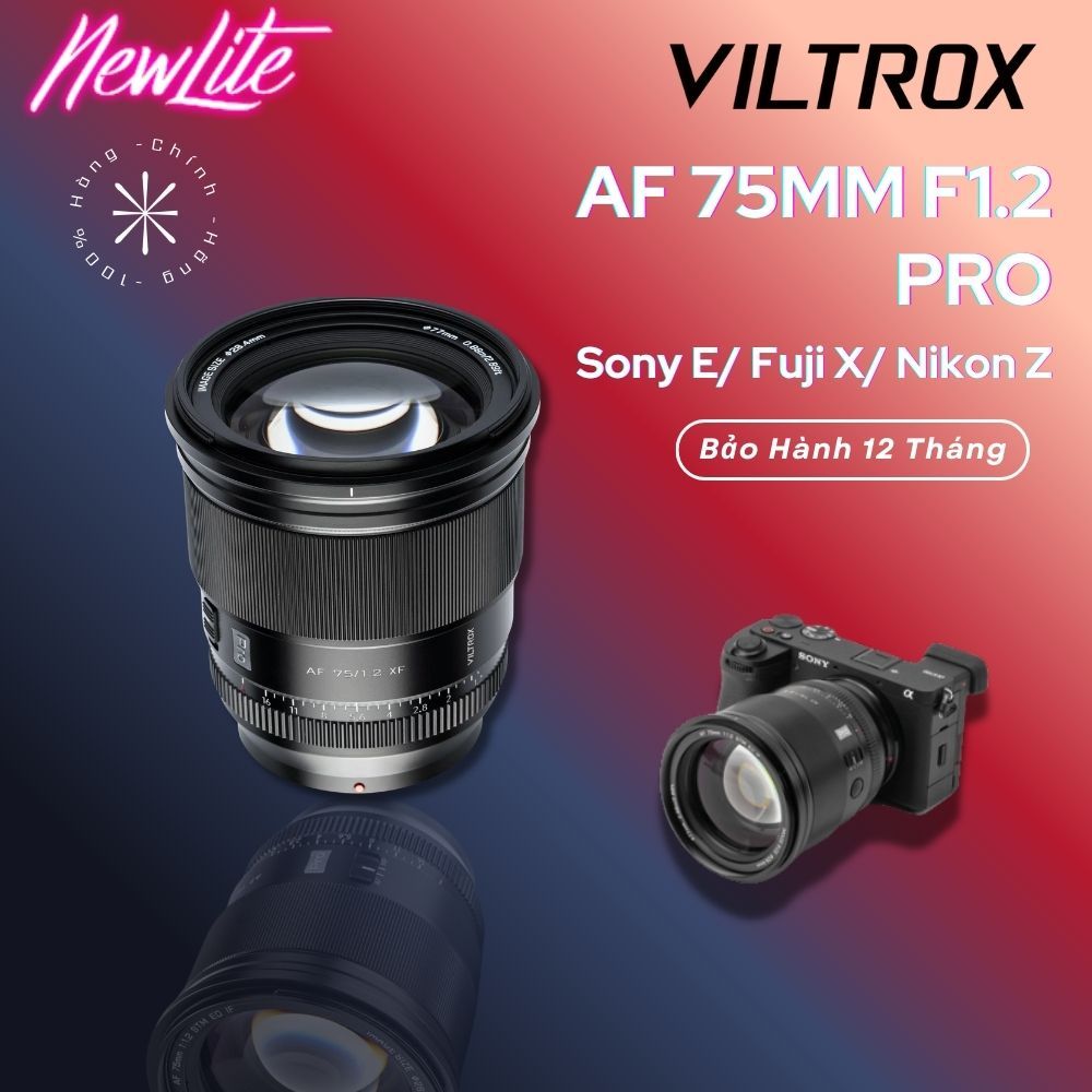 VILTROX AF 75MM F1.2 PRO – Ống Kính AF APS-C Cho Sony E / Fujifilm XF / Nikon Z