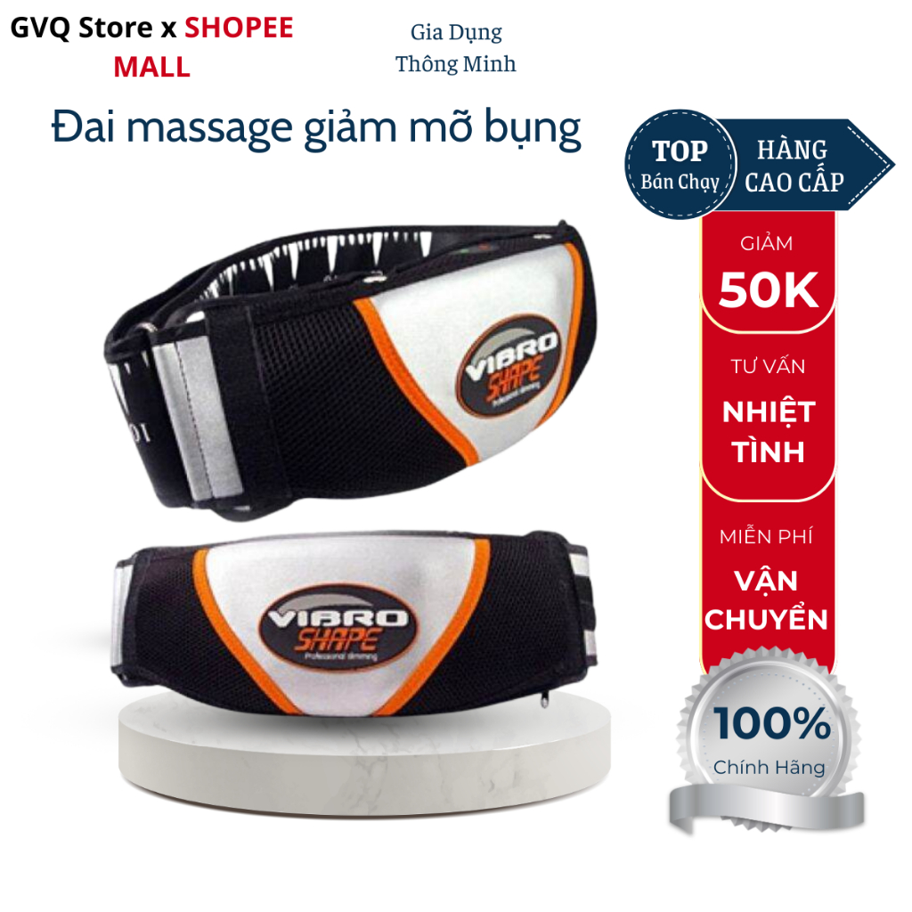 Đai Massage Giảm Mỡ Bụng GVQ Store Rung Nóng Giảm Mỡ Bụng Hiệu Quả Hàng Chính Hãng