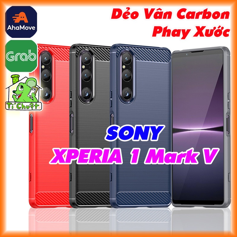 Ốp Lưng SONY XPERIA 1 V (X1 Mark 5) Vân 3D Carbon Phay Xước Chống Sốc