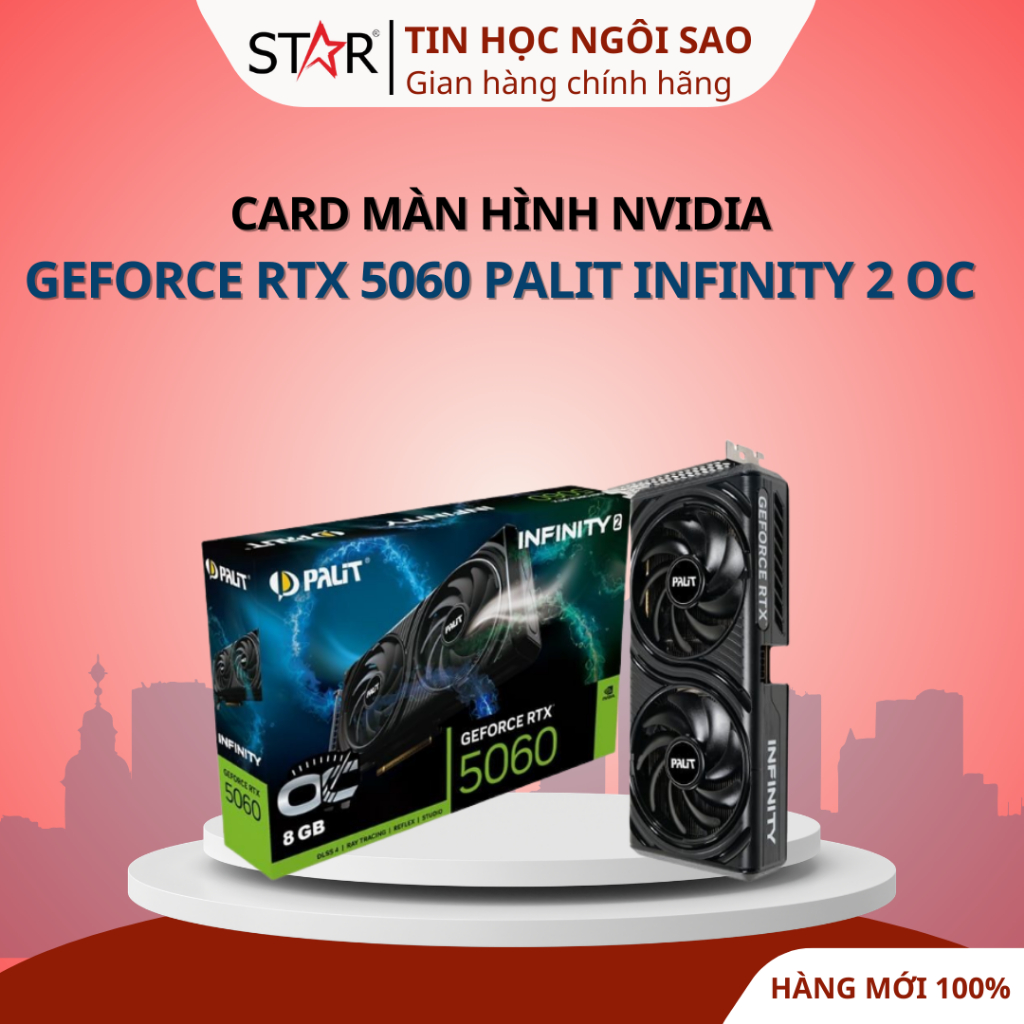 Card Màn Hình NVIDIA GeForce RTX 5060 Palit Infinity 2 OC | 8GB GDDR7, 3840 CUDA - Bảo hành 36 tháng