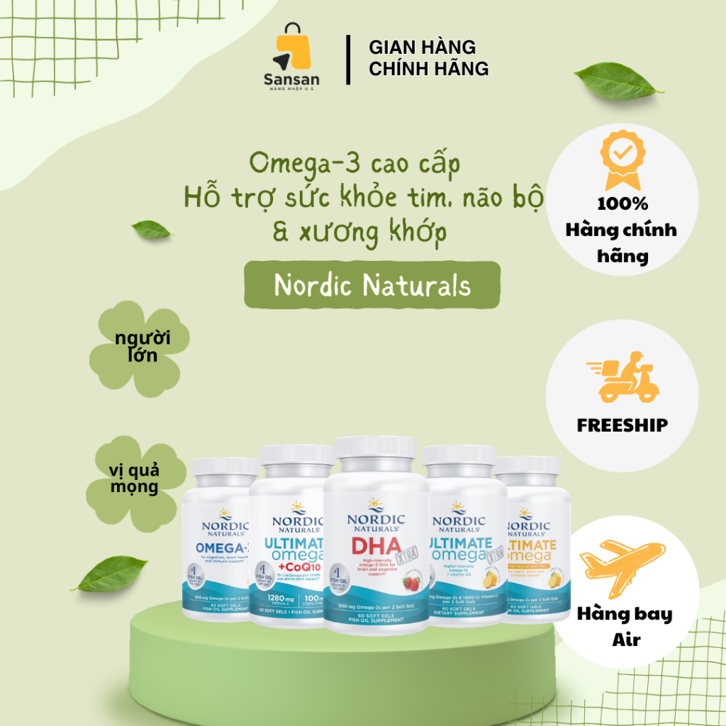 TPBVSK Dầu Cá Omega 3 Nordic Naturals Ultimate Omega, DHA xtra hương quả mọng - Nội địa Mỹ