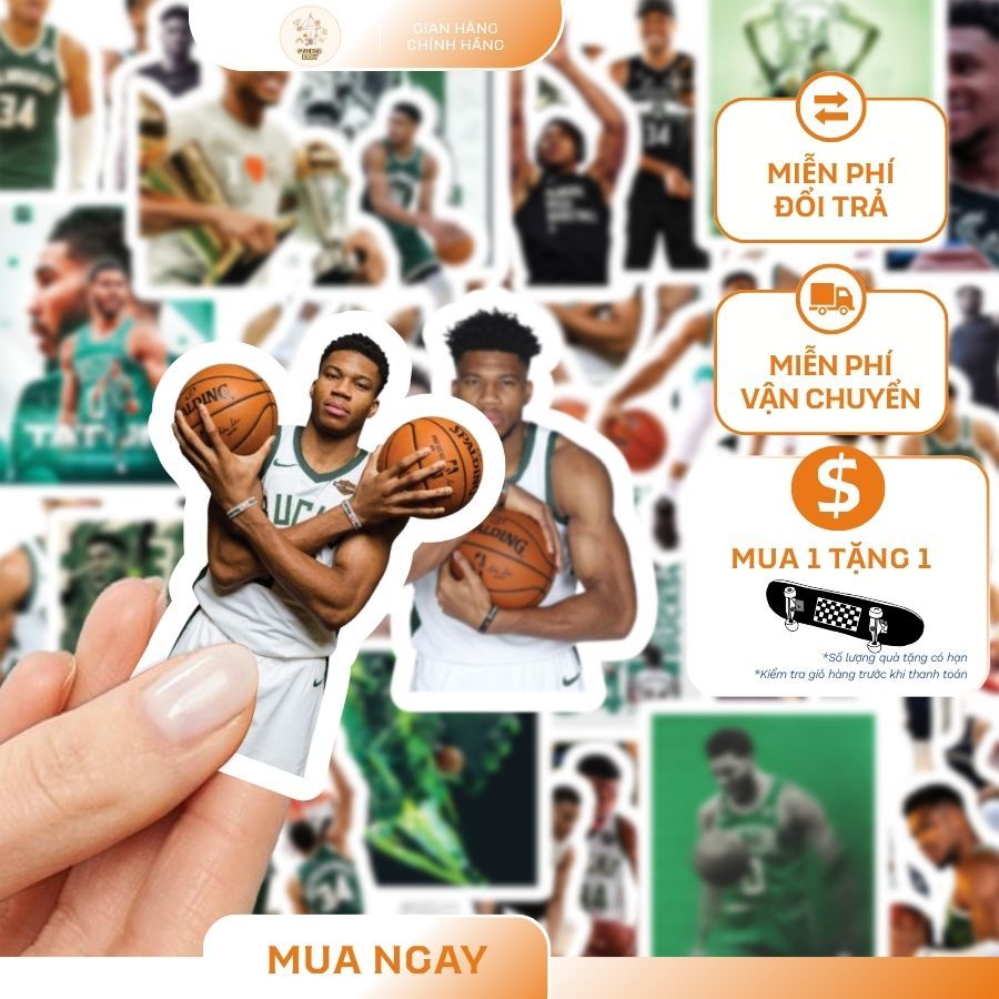Set 36+ Hình Dán Sticker BigSize Cầu thủ NBA-Giannis Antetokounmpo,Trang Trí Mũ, Điện Thoai,Laptop(5