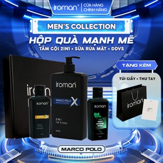 [TẶNG TÚI+THIỆP] Hộp Quà Mạnh Mẽ IROMAN Tắm Gội 2in1 400G+Sữa Rửa Mặt Nghệ 120G+ Tinh Chất Thảo Dược Vệ Sinh