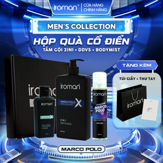 [TẶNG TÚI+THIỆP] Hộp Quà Cổ Điển IROMAN Tắm Gội 2in1 400G+Thảo Dược Vệ Sinh 120G+Xịt Khử Mùi Toàn Thân 135ML