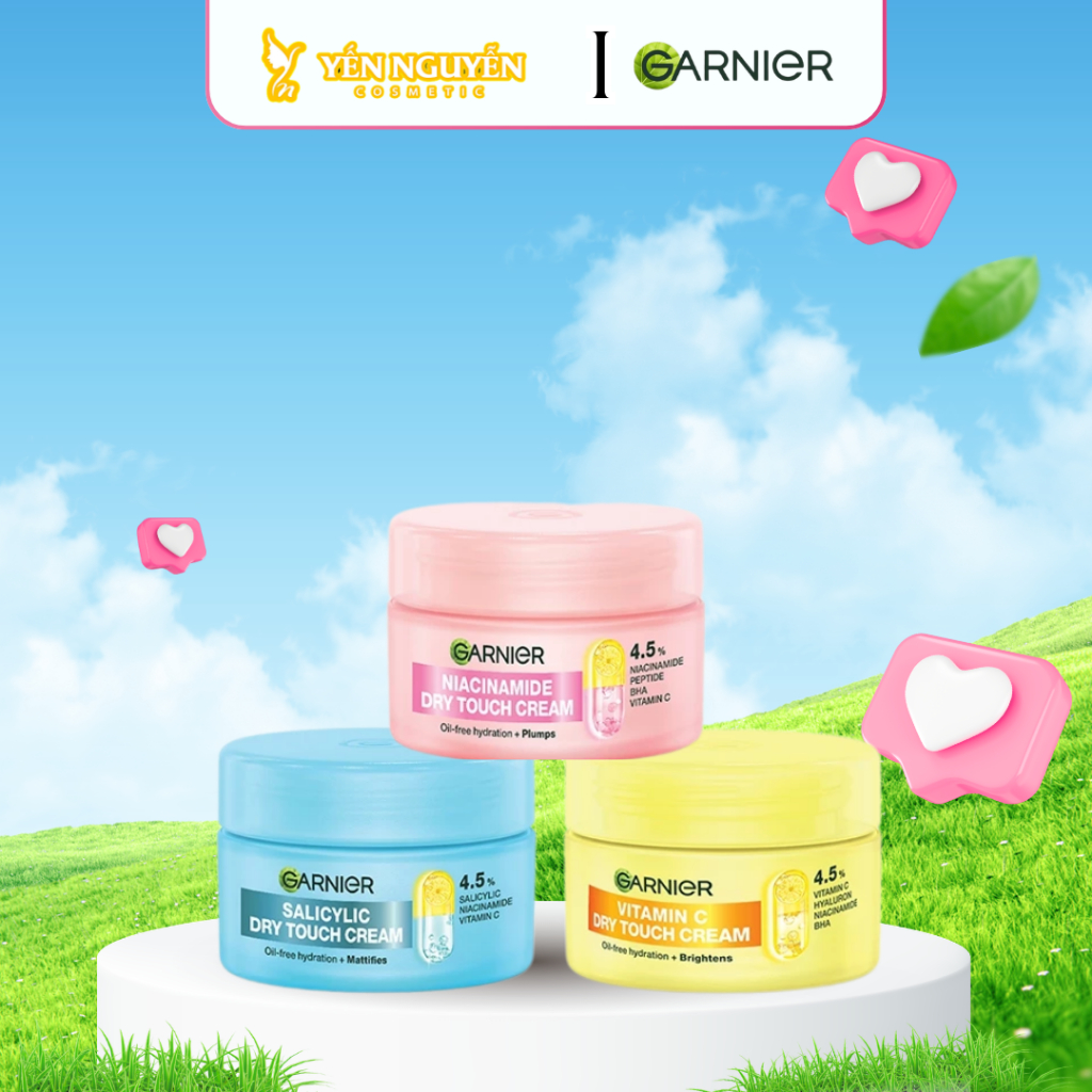 Kem dưỡng ẩm Garnier kết cấu ráo mịn như Mochi cấp ẩm 48H cho da căng mịn - Garnier Dry Touch Cream 