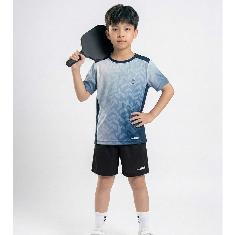 [Mới-Mua 3 Giảm 5%] Bộ thun thể thao cho bé trai, bé gái Ultra light siêu nhẹ mát, thoáng khí 5-14 Tuổi Baa Active QU46N