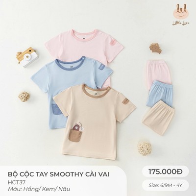 BỘ CỘC TAY VẢI SỢI TRE CÀI VAI LIL LITTLE LOVE [ SIÊU MỀM, MÁT, MỊN CO DÃN VÀ THẤM HÚT TỐT] SZ 6/9M - 4Y (HCT37)