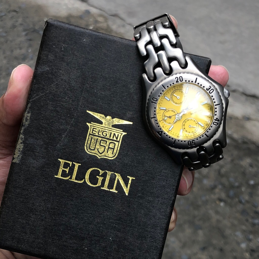 Đồng hồ Nam Elgin Usa 6kim dây xương cá độc lạ