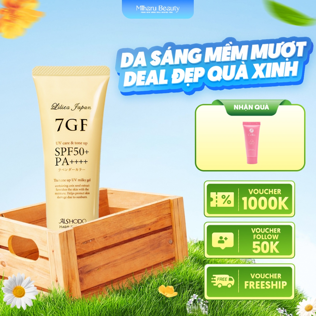 Kem chống nắng phổ rộng căng da - 7GF UV Care & Tone-up SPF50+/PA++++ 80g