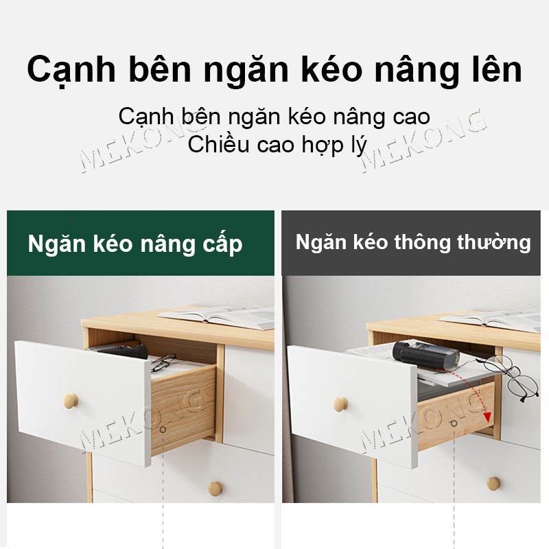 MK Tủ Gỗ Đựng Đồ Đa Năng 4 Ngăn Kéo Kèm 2 Cánh Cửa Tủ Quần Áo Mini Gỗ MDF Hiện Đại | BigBuy360 - bigbuy360.vn