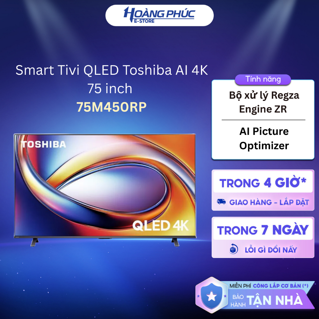 Smart Tivi QLED Toshiba AI 4K 75 inch 75M450RP {Ship HCM 0Đ}