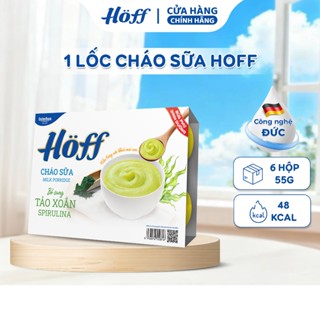 Cháo sữa Tảo xoắn Spirulina Hoff thanh mát, giàu dinh dưỡng cho bé 1 Lốc (55g x 6 hộp)