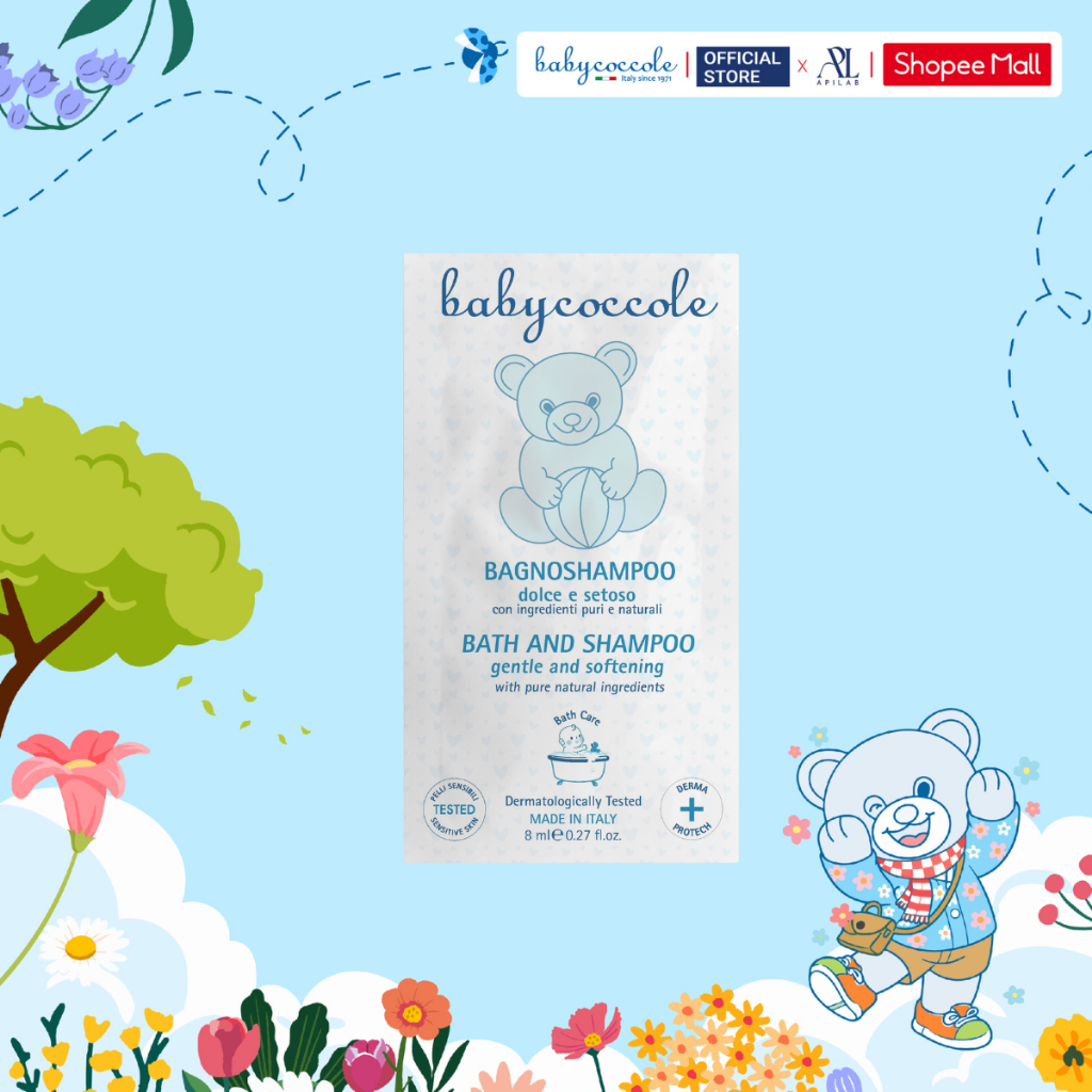 Sữa Tắm Gội cho Bé Babycoccole 0M+ Gói Du Lịch 8ml