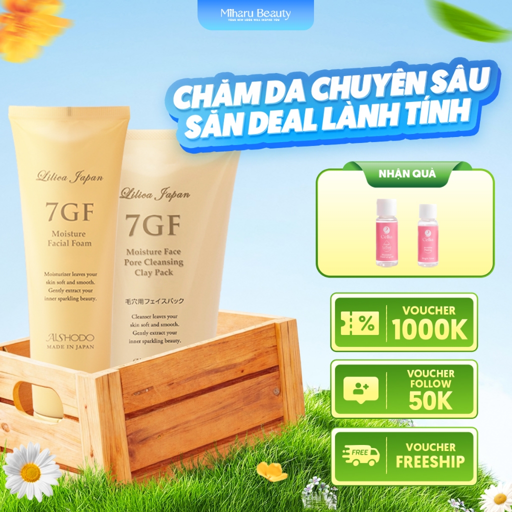 Làm sạch sâu và giảm viêm mịn màng - 7GF Facial Foam, Clay Pack