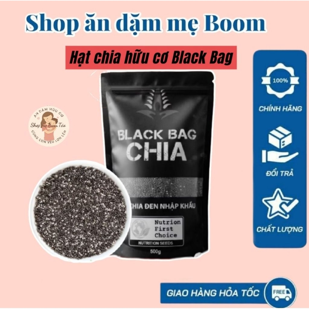 [Loại 1] Hạt chia Black Bag hữu cơ chuẩn Úc 500gr