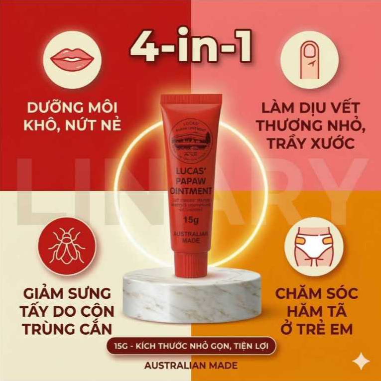 [LINARY1994] Lucas Papaw Tuýp Mỡ Đa Năng Úc Cho Môi Và Body 15g & 25g